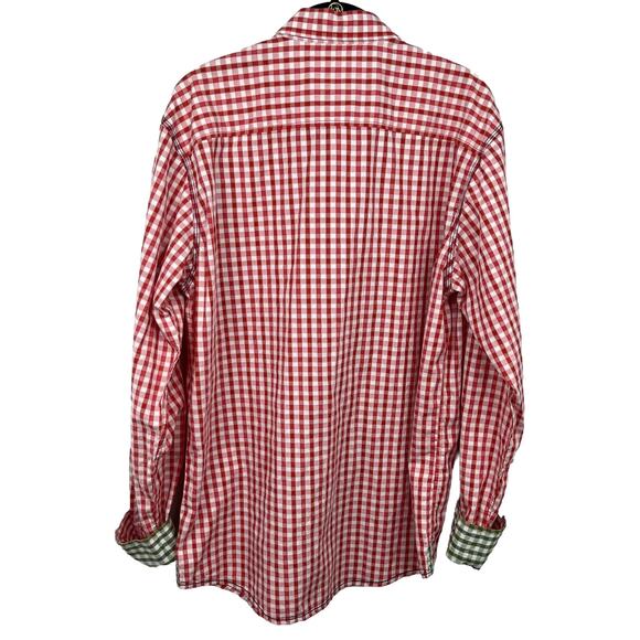 Age Of Wisdom Med. Men's Gingham Check LS Button Down Shirt Flip Cuff Pearl Snap - Picture 2 of 12